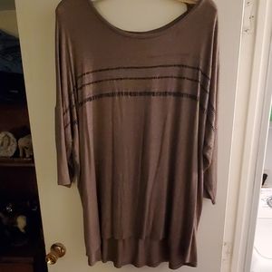 Apt 9 Brown Hi Low Tunic with Sequined Detail